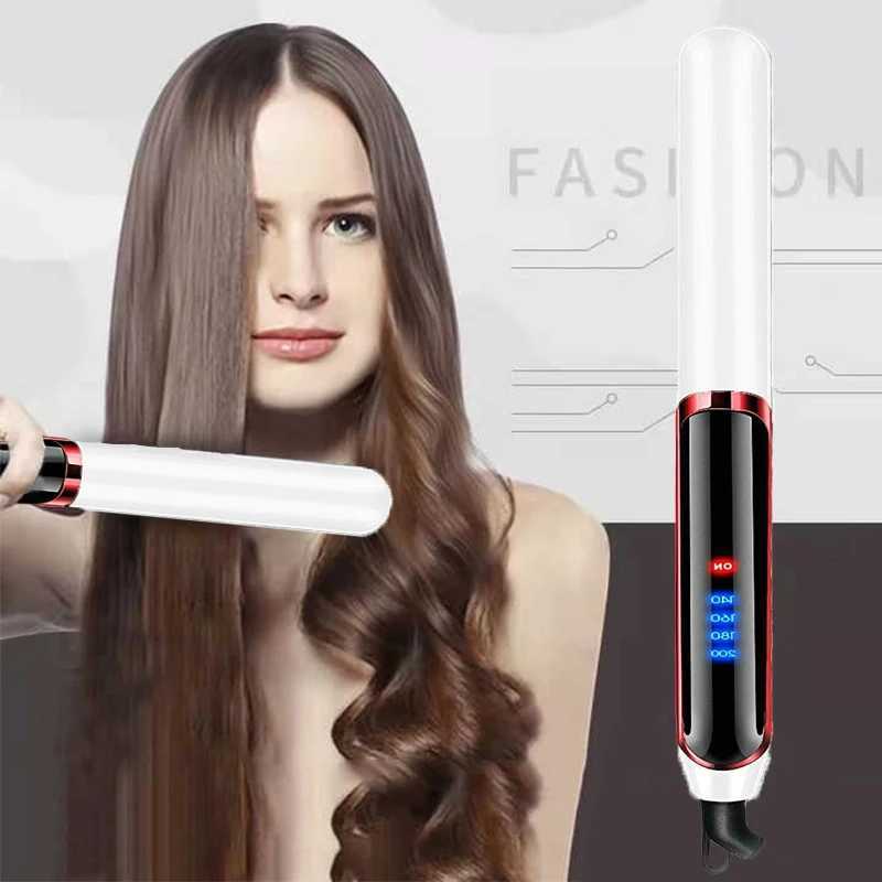 Straight Coil 2 In 1 Straightener Negative Ion Iron Electric Splint Flat Iron Hair Curler Professional Hair Straighteners PlatesXJ241016
