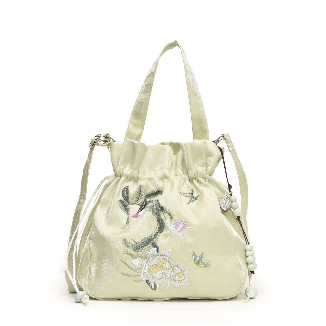 New Chinese style artistic embroidery bucket women's versatile large capacity crossbody bag, high-end and niche handbag