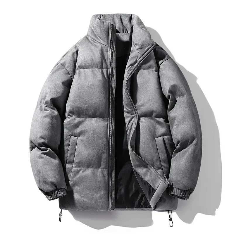 New Deer Gold Velvet Jacket Mens Winter Retro Casual Thick Cotton Warm Coat Suitable for Couples Solid Color Short Anti Cold Parka X241017