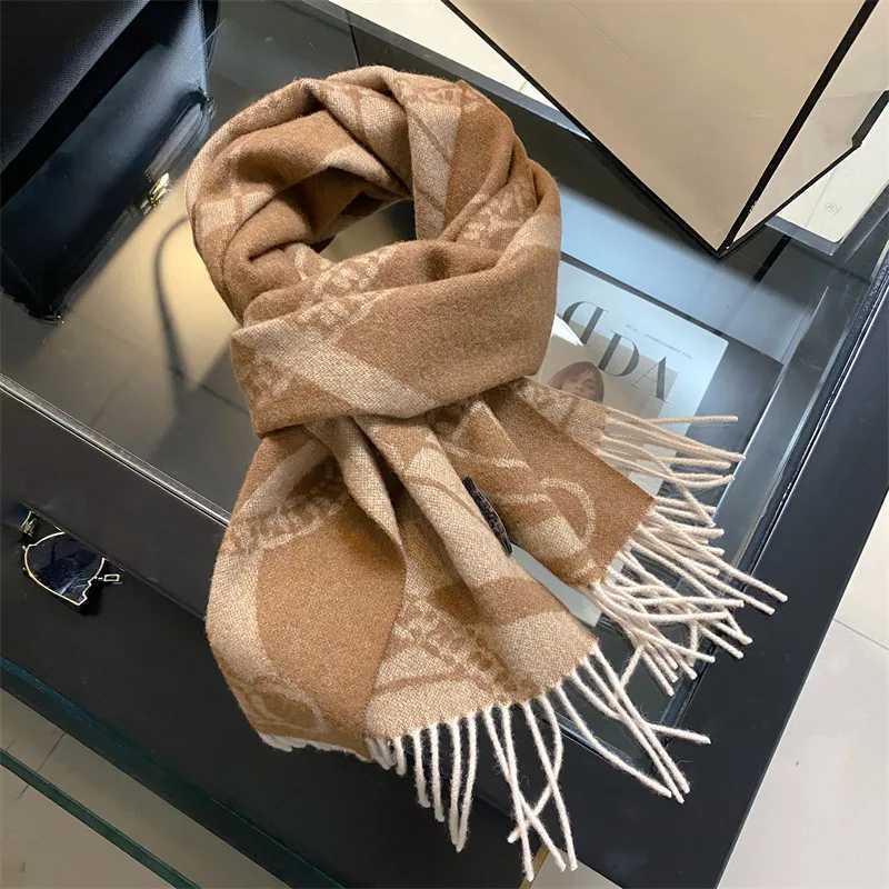 New 100% wool winter scarf suitable for warm and long-lasting cashmere scarves headscarves solid womens shawls Fem Pashmina Bandana scarves X241017