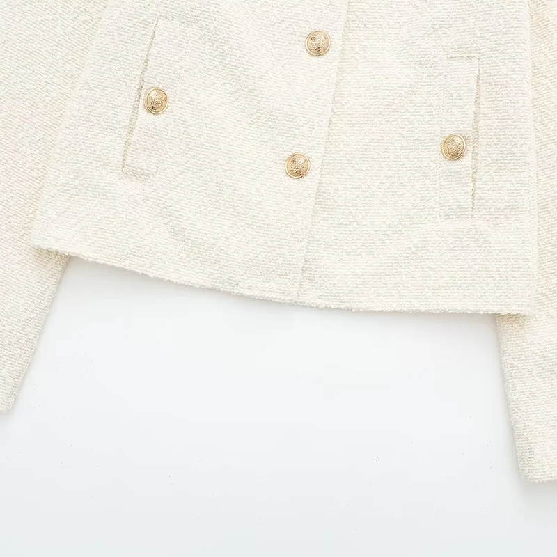 Women's Blazers Inszartrafs Outwear Elegant Fashion Coat Long Sleeve Tops With Button Solid Blazer 2024 Woman Jackets