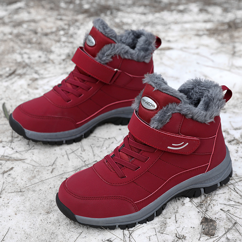 Autumn winter high top with plush thick cotton new styles for the elderly, men's sports, anti slip and walking shoes, mothers' snow boots, c