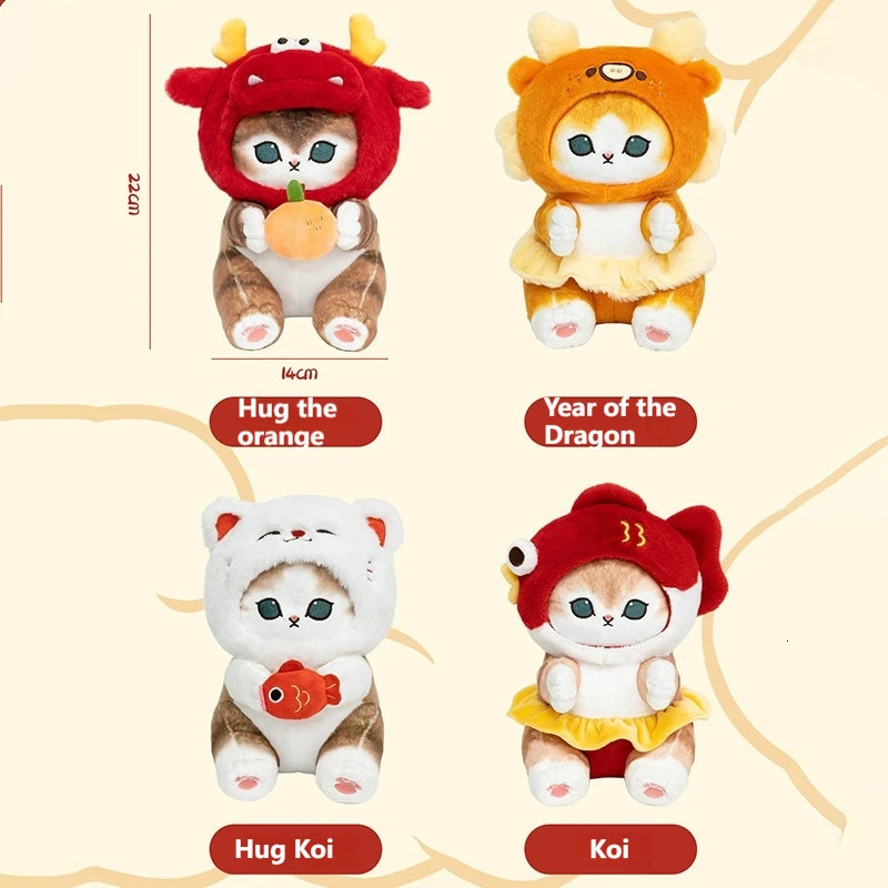 Real Mofusand Cat Wealth Sandy Cat Good Luck Series Plush Doll Cute Cartoon Sofa Bed Decoration Christmas Gift 241017