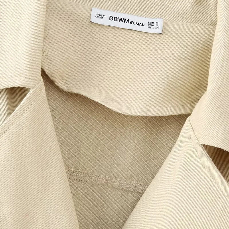 Belt Jackets Women's Coat Khaki Outwear Long Sleeve With Button Solid Inszartrafz 2024 Chaquetas Para Mujer Elegante Tops