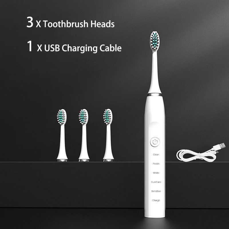 New Arrival 5-mode sonic electric toothbrush USB charger charging IPX7 waterproof intelligent timer cleaning white teeth ultrasonic oral cavity G24101