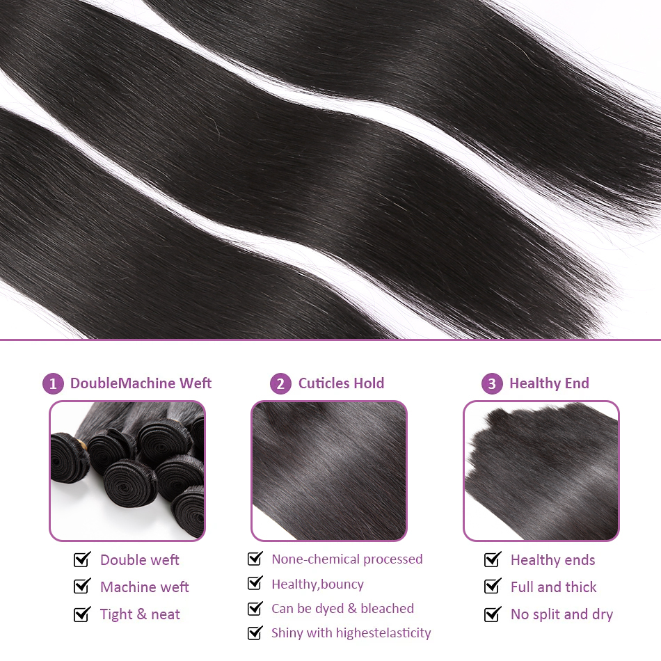 30 32 Inch Remy Unprocessed Raw Virgin 100% Human Hair Straight Extensions 3 4 5 Bundles Deal