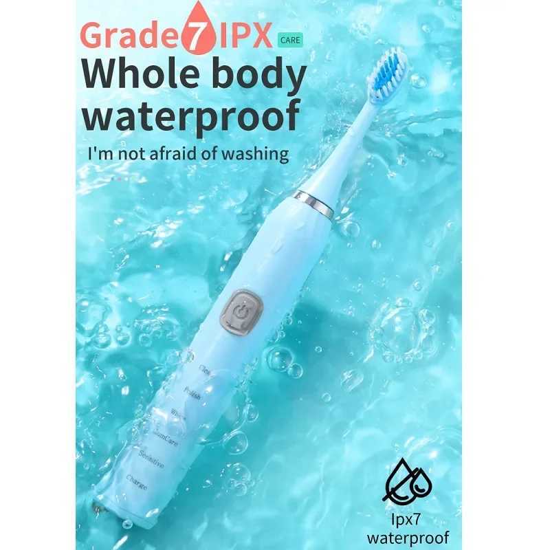 Sonic electric toothbrush USB charging IPX7 waterproof automatic toothbrush whitening device with replaceable toothbrush head M241017