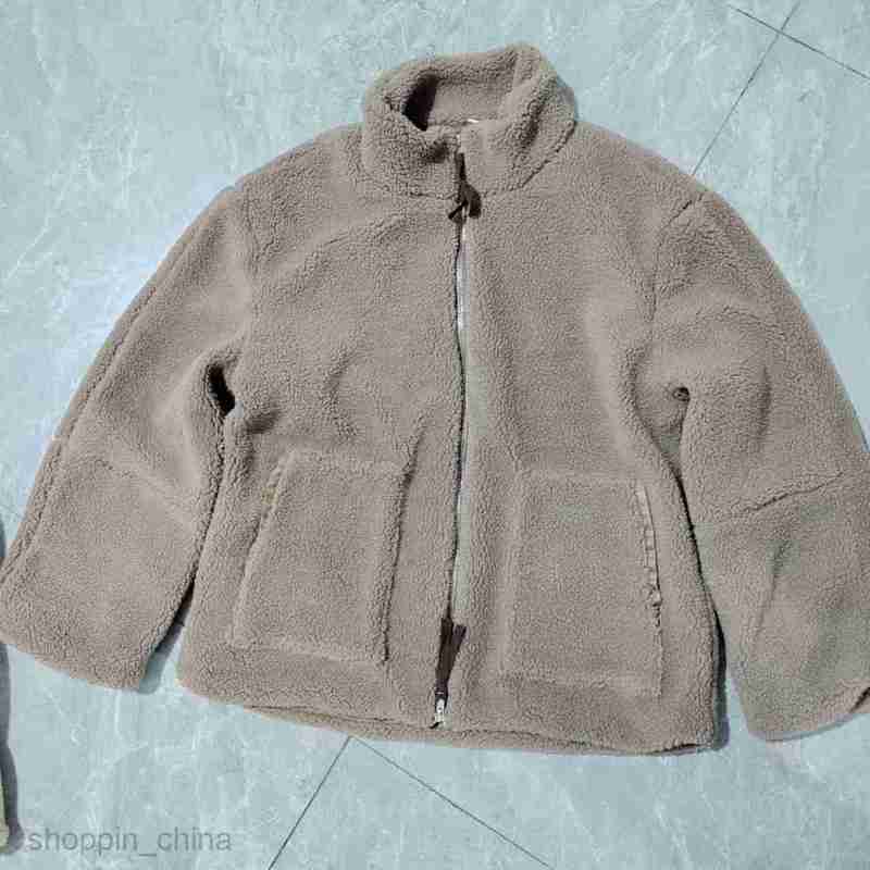 Women Jackets Coats style autumn and winter new women's clothing solid color lazy style lamb wool high neck woolen coat