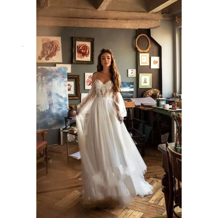 Sexy Country Appliqued Lace Sweetheart Long Sleeves A E Elegant Beach Boho Vintage Wedding Dresses Bridal Gowns Bc3049 legant