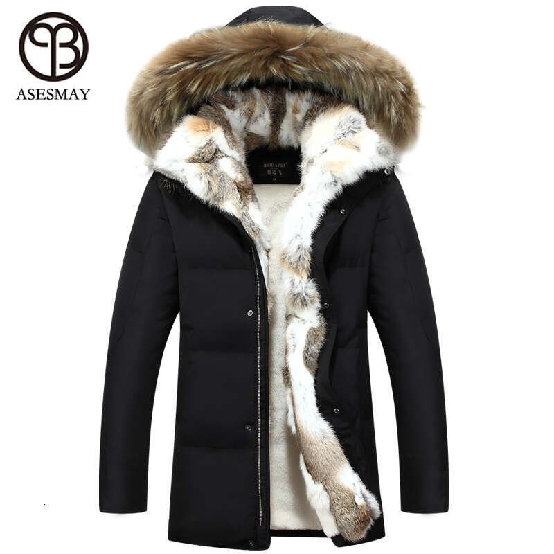 Asesmay 2019 Fashion Jackets Brand Clothing Wellensteyn Coat Winter Jacket Men Coats Raccoon Hooded