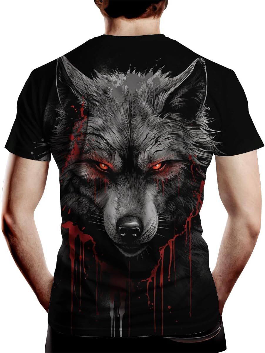 Mens T shirt Novelty Wolf Graphic T-Shirts for Men 3D Animal fashion Printed Shirts Summer Top tee Casual tops summer clothes cool