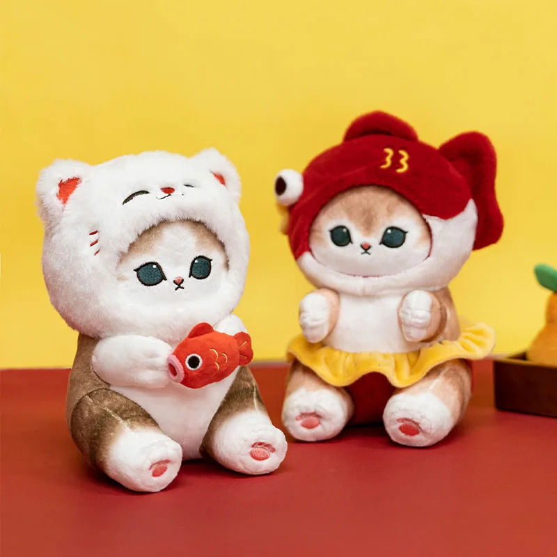 Real Mofusand Cat Wealth Sandy Cat Good Luck Series Plush Doll Cute Cartoon Sofa Bed Decoration Christmas Gift 241017
