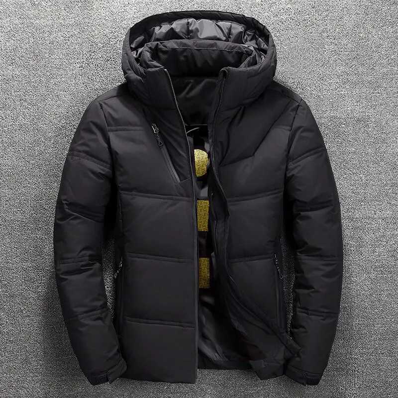 Mens winter down jacket with hood winter warm mens jacket casual autumn jacket stand up collar thick hat White Duck Park mens X241017