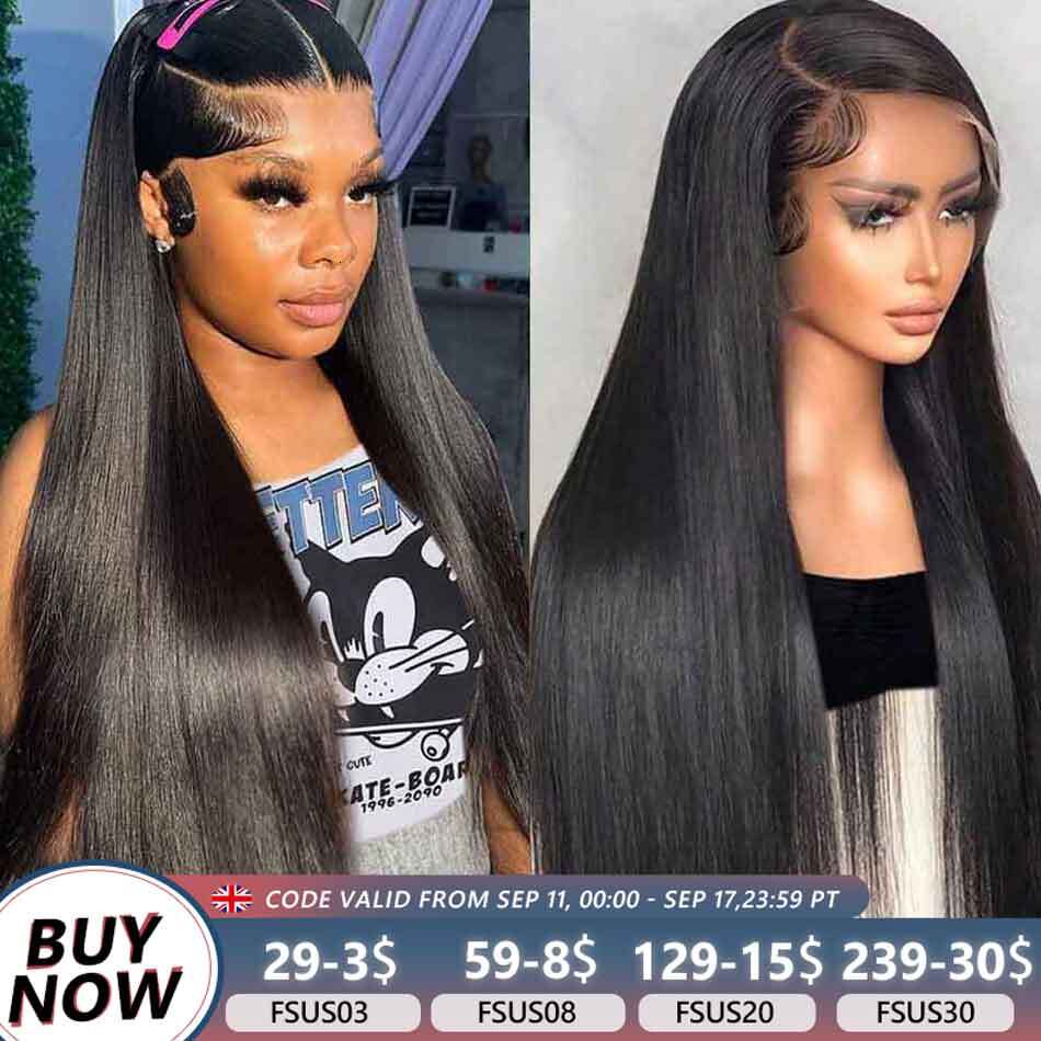 34 40 Inch Straight 13X4 13X6 Front Human Hair Wigs For Women Brazilian 360 Full HD Lace Frontal 4X4 Closure Wig