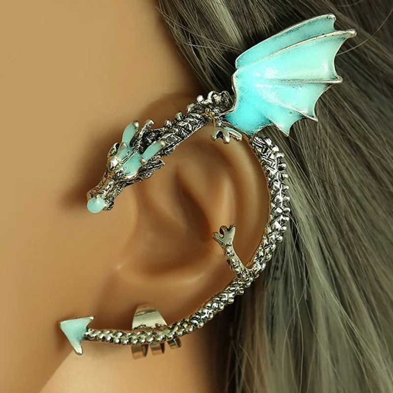 1Pc Dragon Ear Cuff Night Light Earrings Night Light Dragon Ear Clip Earrings Womens Girls and Boys Jewelry Gifts W241017