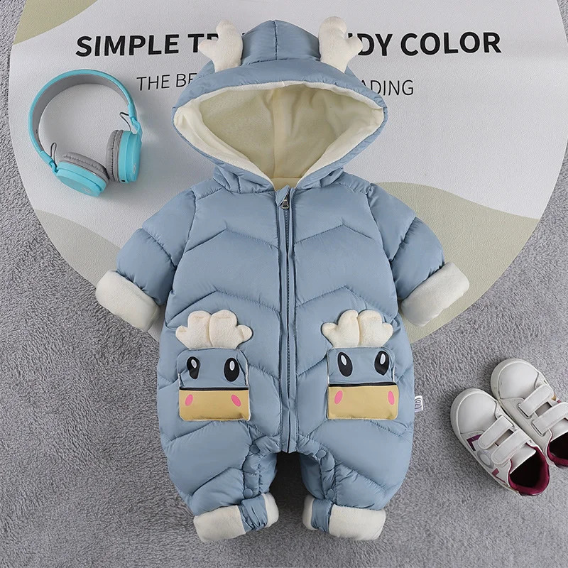 Infant Thick Velvet Rompers Clothing Winter Autumn Padded Warm Onesie Baby Girl Boy Jumpsuit Kids Overalls born Down OnePiece 241008