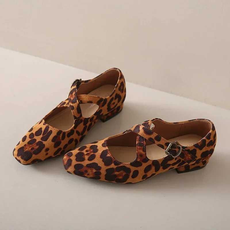 Leopard Luxury High Heels Retro Mary Janes Shoes Womens Sports Shoes 2024 Autumn New Collection Suede Shoes Elegant Dress Pump Tenis De Mujer Y241017