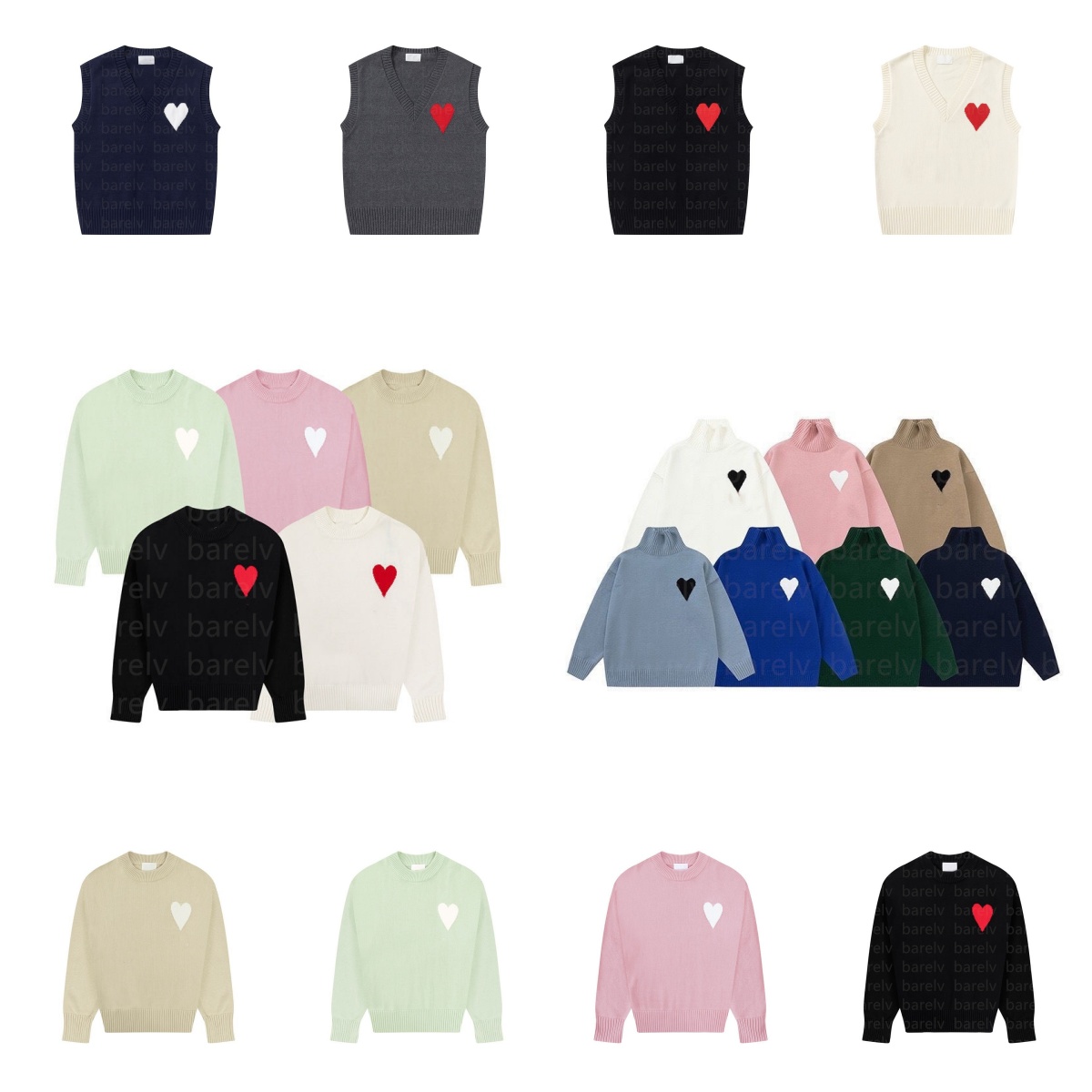 Mens Fashion Designer Knitted Sweater Embroidered Turtleneck Knit Crew-neck long-sleeved sweater Love Round for Men Pullover Women Cardigan eur size S-XL