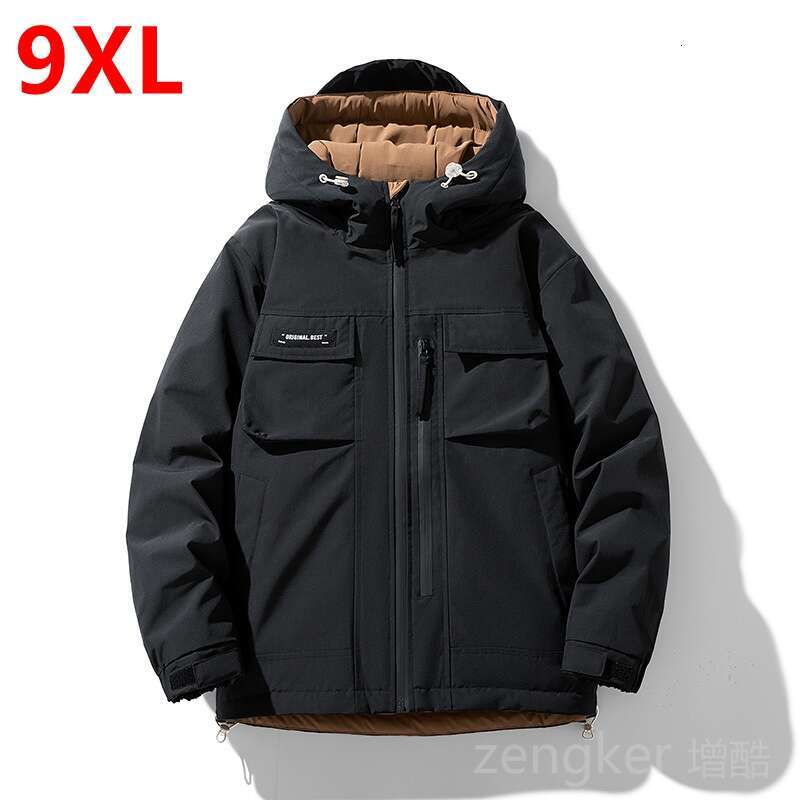 Winter Large Men Loose Waterproof Jacket Plus Size Trend Warm White Duck Down Jacket Men's Tops 9Xl 8Xl