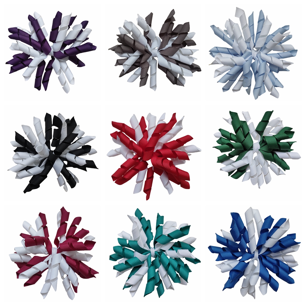 Children's Girl Baby Korker Elastic Hairband Curlers Curly Ribbon Hair Bows Flowers Clips 3 Inch Corker Barrettes Bobbles Ties Kids Headwear Acce