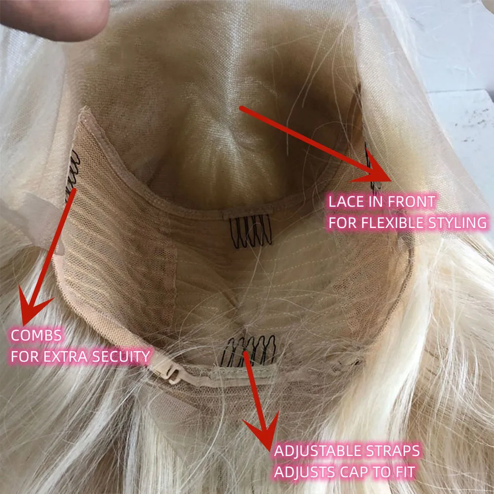 Ombre Ash blonde natural wavy bob Wig ,Short Highlight Human Hair 613 Colored Brazilian 360 Full Lace Wigs For Women Natural Hairline 14inch