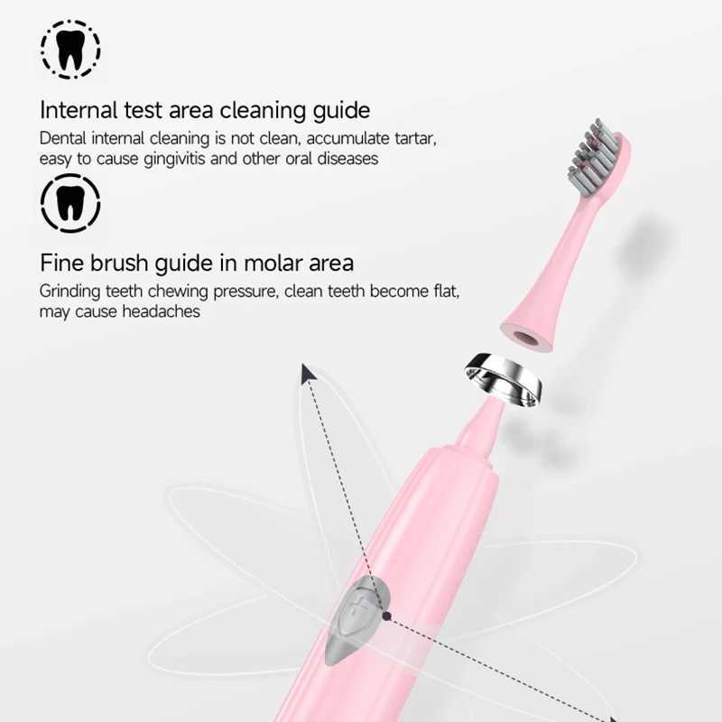 New Arrival Electric toothbrush IPX7 waterproof sonic toothbrush DuPont soft bristle adult large button vibration smart toothbrush G241017