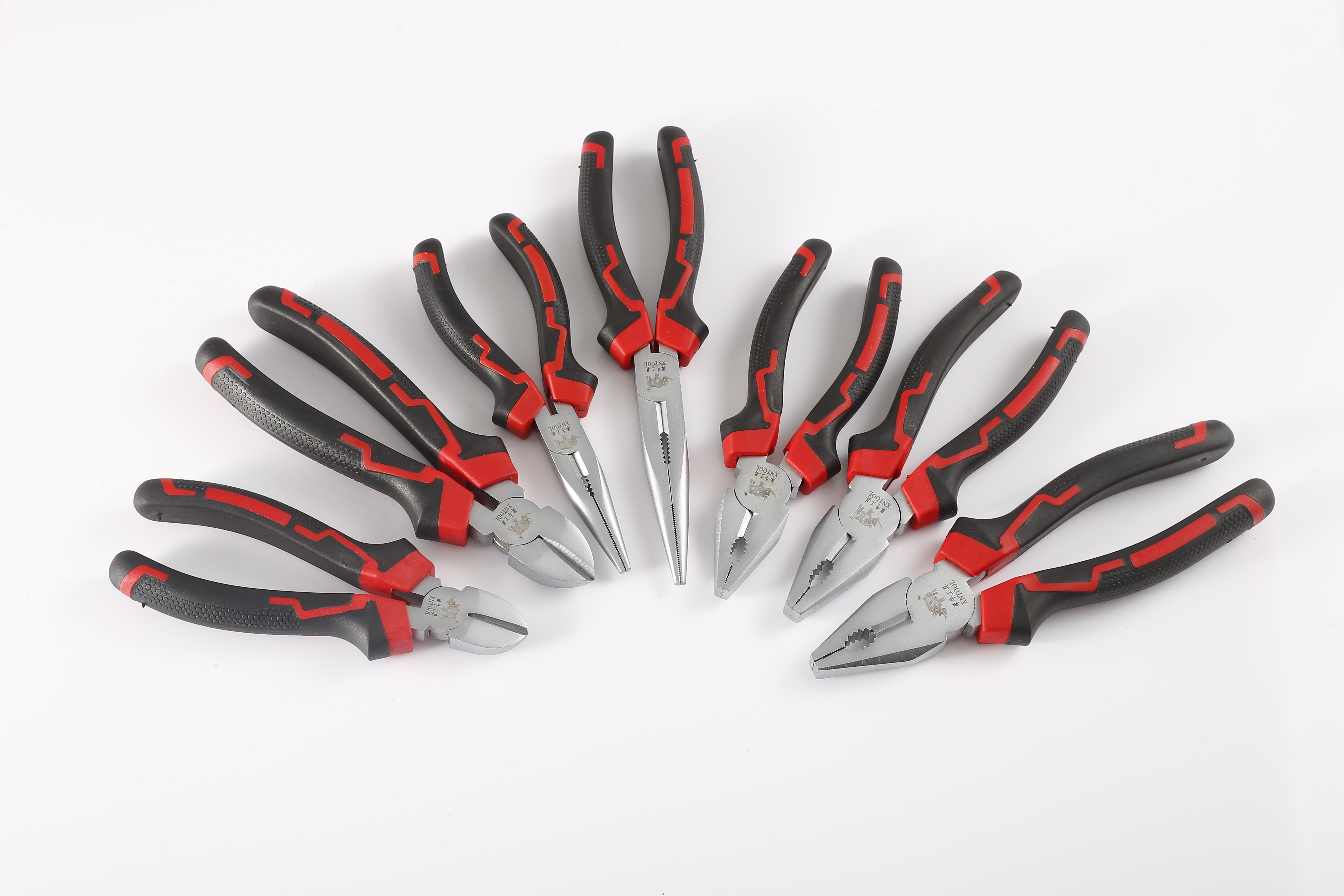 European pliers Pearl nickel treatment on the surface of the red and black diamond handle