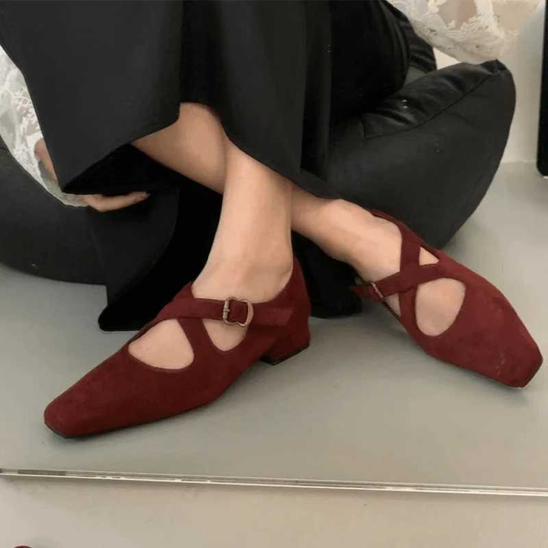 Leopard Women Chunky Shoes Pointed Toe Velvet Shallow Button Shoes Designer Womens Trend Casual New MUJI Comfortable Ballet Dance Shoes Y241017