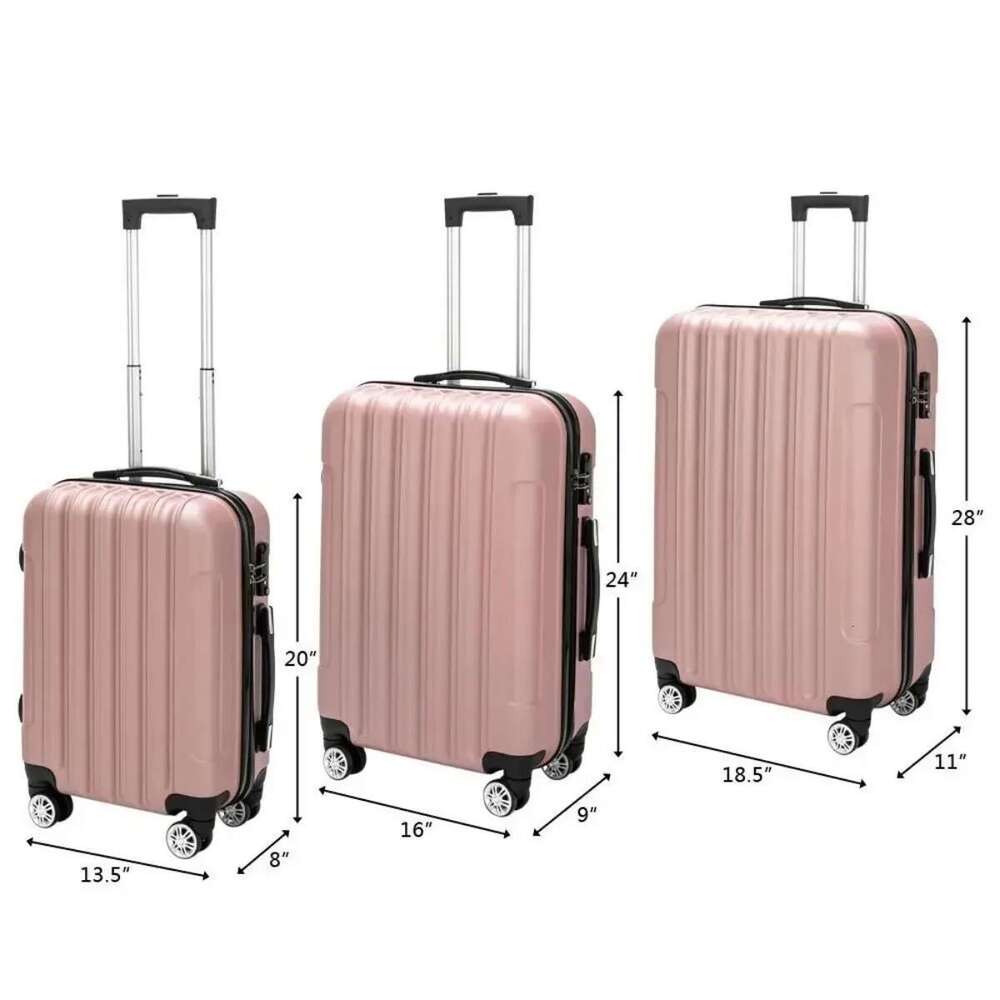 3pcs Lage Set Travel Trolley Hard Shell Suitcase Wheels TSA Lock 20" 24" 28"