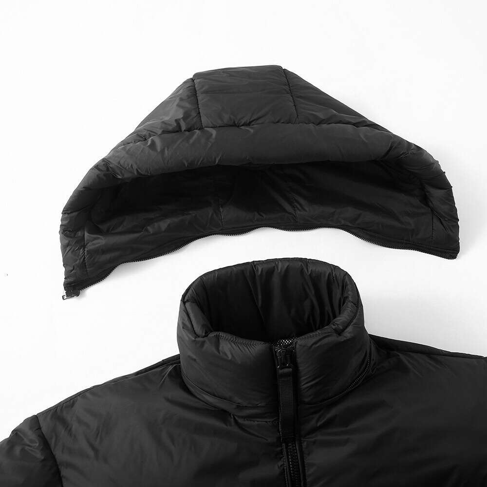 Men's Hooded Casual Short Splicing Thick White Duck Down Warm Coat Trendy Male Ski Lightweight Winter Jacket