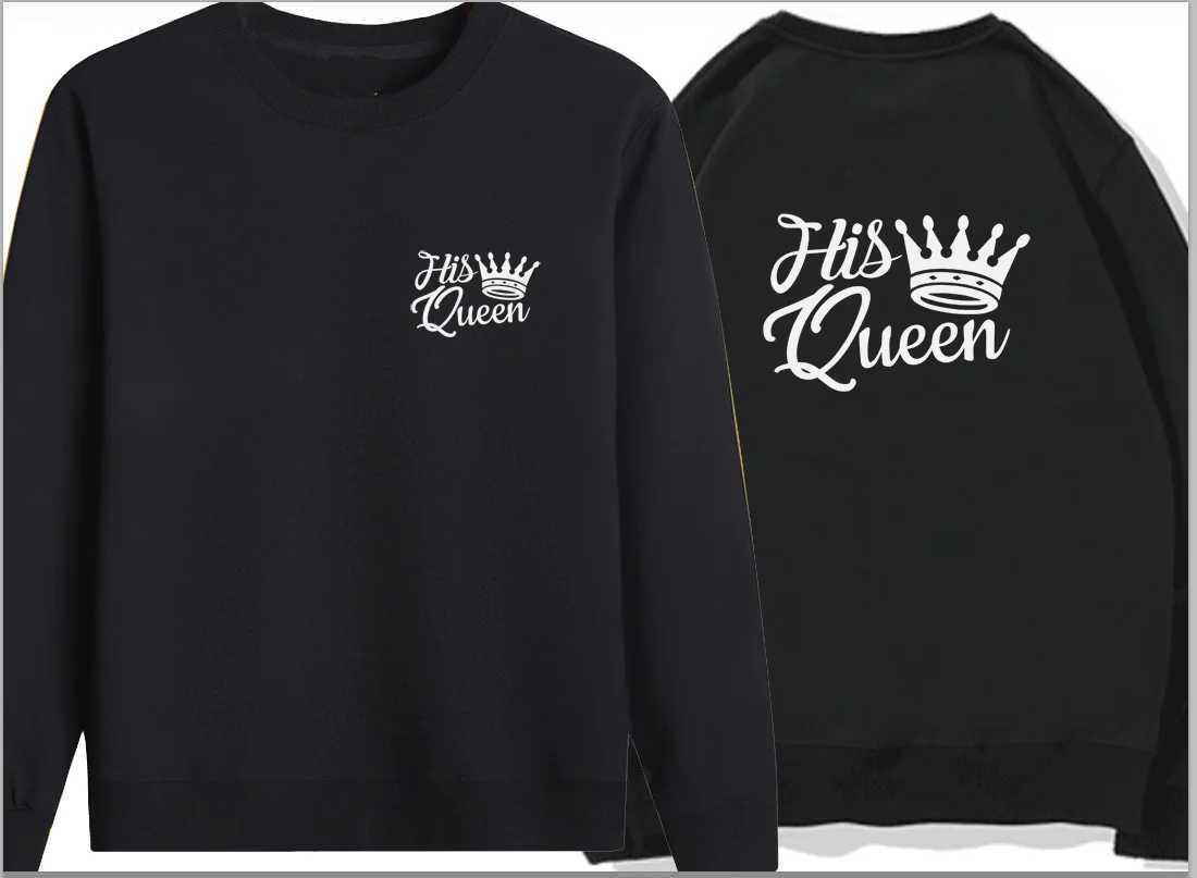 Autumn and Winter Couples Wear Hoodie New Autumn Special Fashion King and Queen Printing Feeling Super Fire Coat SweatshirtX241016