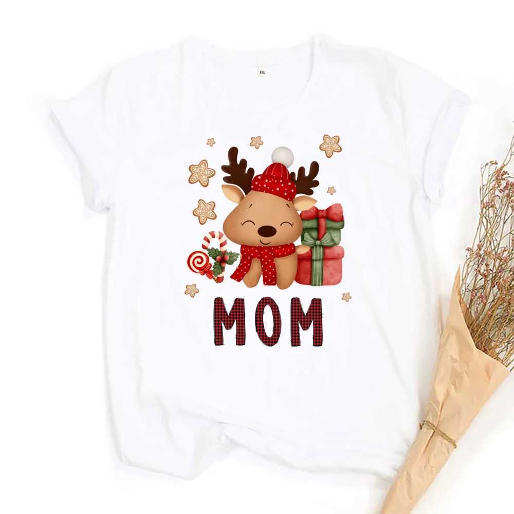 Christmas Day Deer Print Family Matching Outfits Casual Short Sleeve Family Clothing W241015