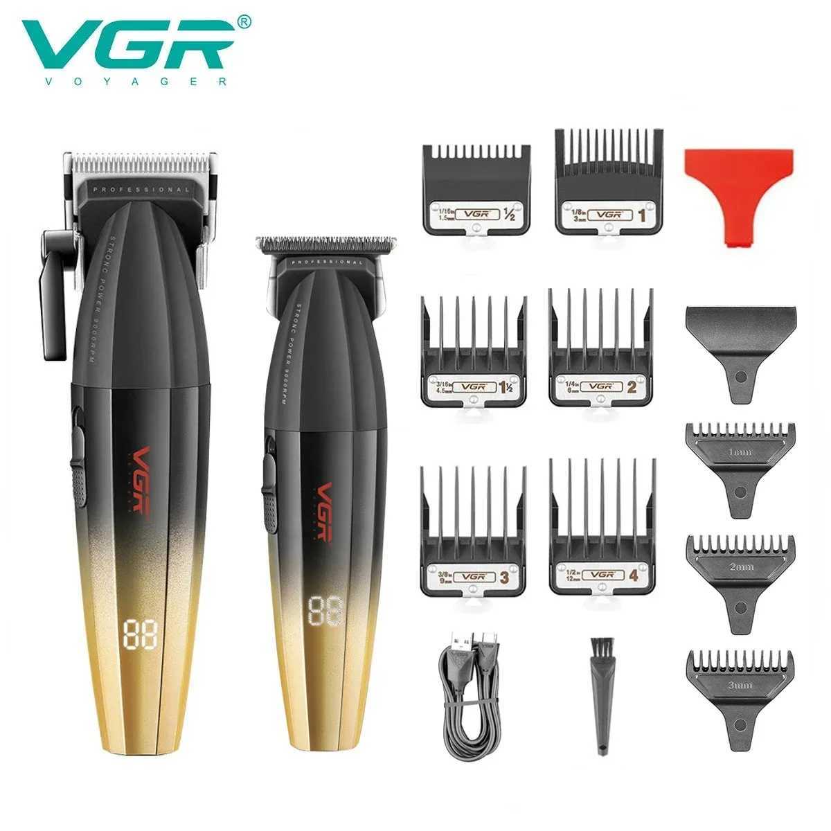 VGR Hair Clipper Electric Hair Clipper Adjustable Beard Trimmer Cordless Hair Clipper 9000 RPM Mens V-003 W241017