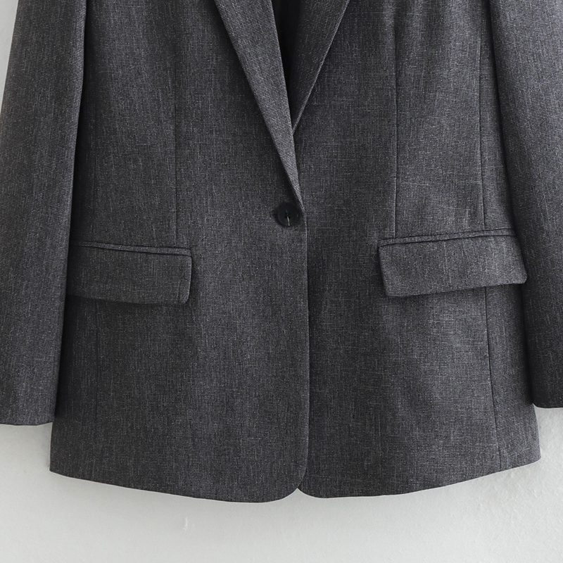 Women's Blazers Gray 2024 Long Sleeve Outwear With Button Casaco Femme Chamarras Dama Solid Elegant Inszartrafaf Jackets