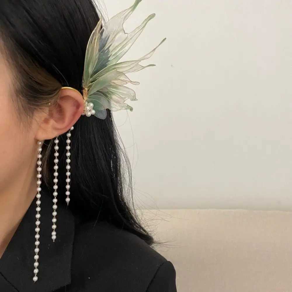 Fashionable butterfly elf fairy earrings mermaid no hole ear clip flower/leaf elegant ear sleeves earrings W241017