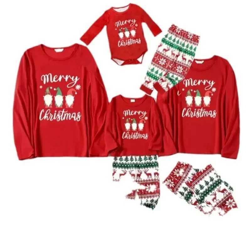 New 2024 Christmas Printed Pajama Set Mother Father Child Matching Set Baby jumpsuit Cute Soft 2-piece Pajama Family Appearance W241015
