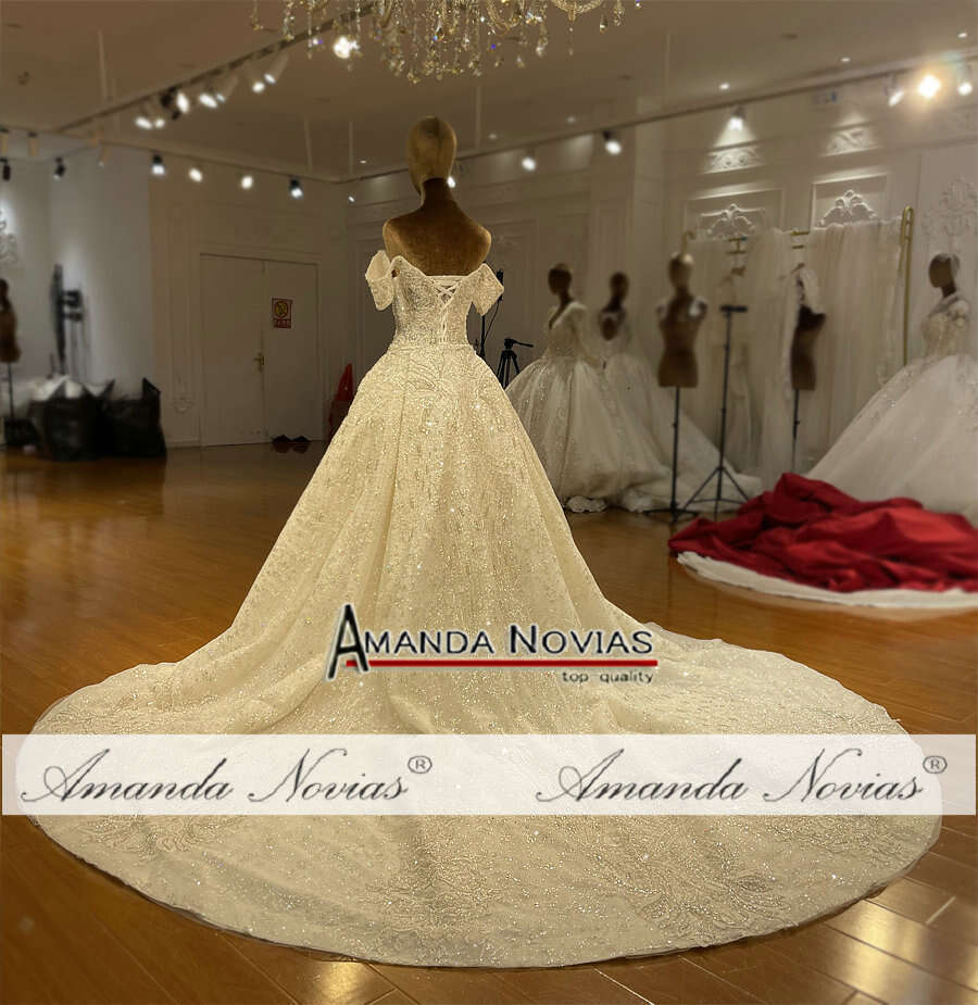 Amanda Novias Off Shoulder Detachable Skirt Wedding Dress