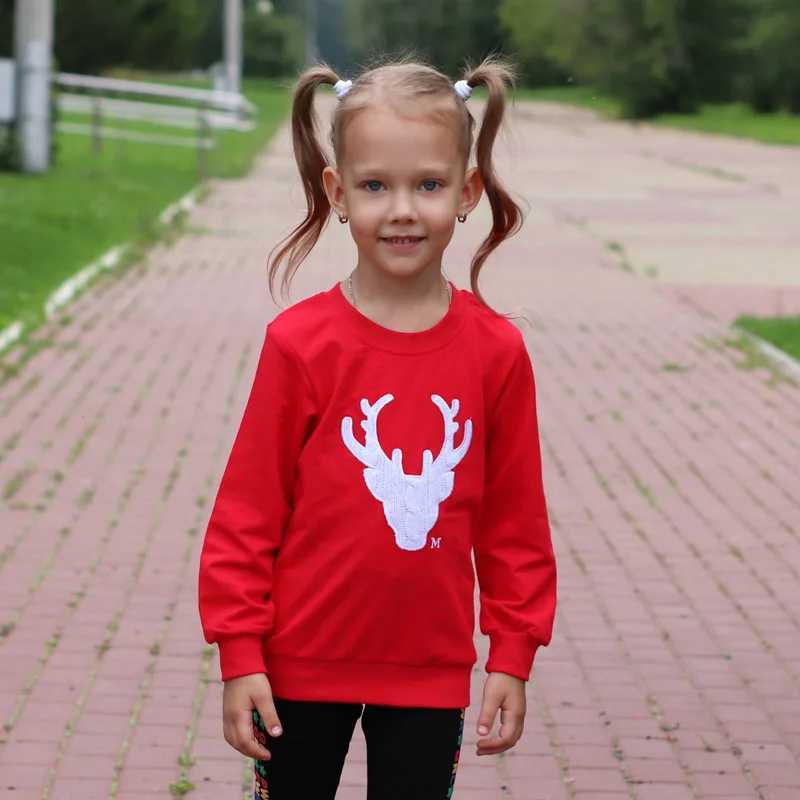 Family Matching Clothing Christmas Deer Mother Daughter Father Baby Clothing Family Clothing Cotton Shirt Matching Family Appearance W241015