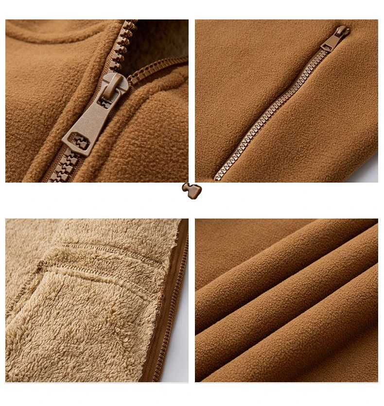 Hooded Polar Fleece Jacket Men Thick Warm Winter Jackets Solid Parkas Man Cotton Padded Outwear Coats Casual Mens Clothing Top X241017
