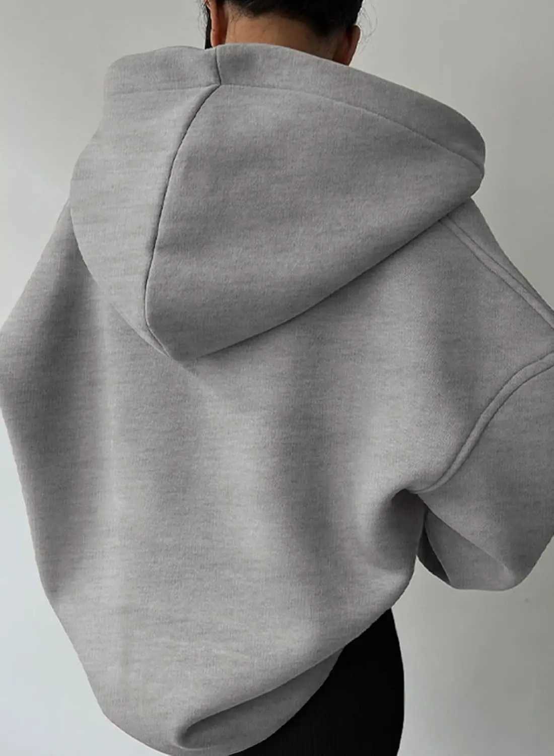 Women Casual Oversized Long Sleeve Fleece Sweatshirt Hoodies with Pockets S-XXLX241016