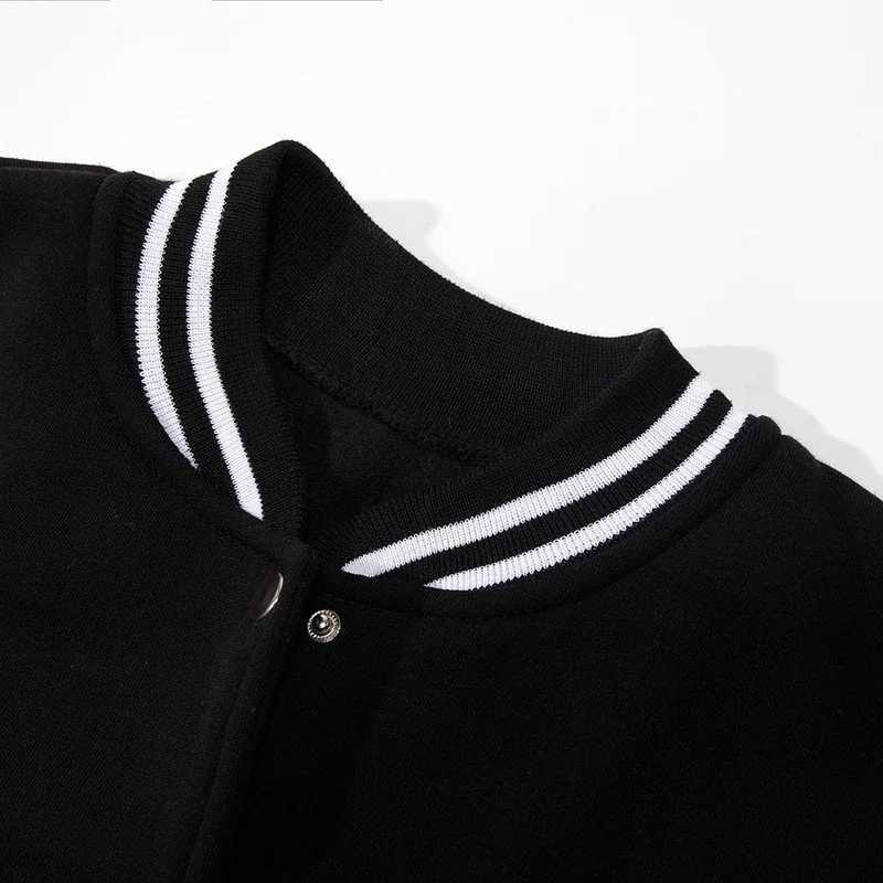 Black white gray collision color jacket loose oversized S-5XL clothing mens baseball jacket street jacket warm wool soft jacket M241017