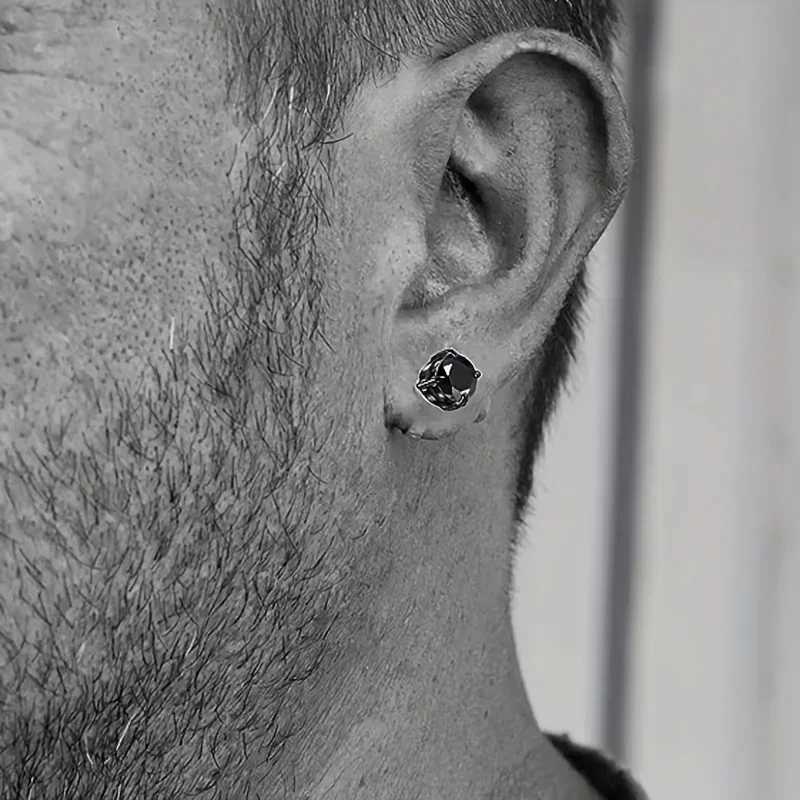 2PCS stainless steel magnetic fake earrings suitable for men women non perforated ear clips ear clips jewelry cufflinks spiral ring earrings W241017
