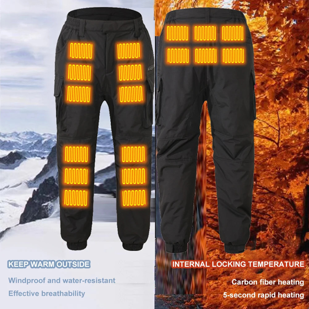1810 Zones Winter Thermal Hiking Pants Heating Underwear USB Electric Heated Ski Wear Heater Sports 241007