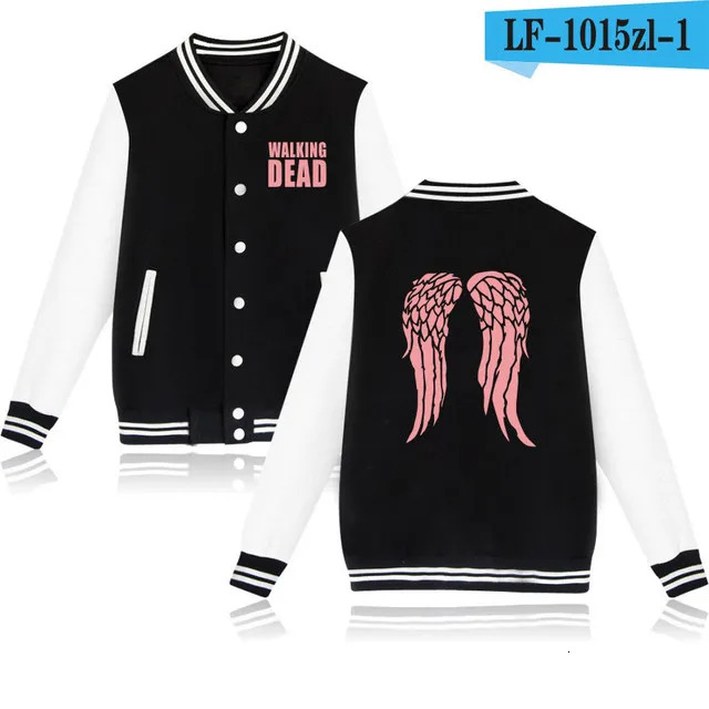 The Walking Dead Women Men Bomber Jacket Outerwear Streetwear Hip Hop College Baseball Uniform Casual Sportswear