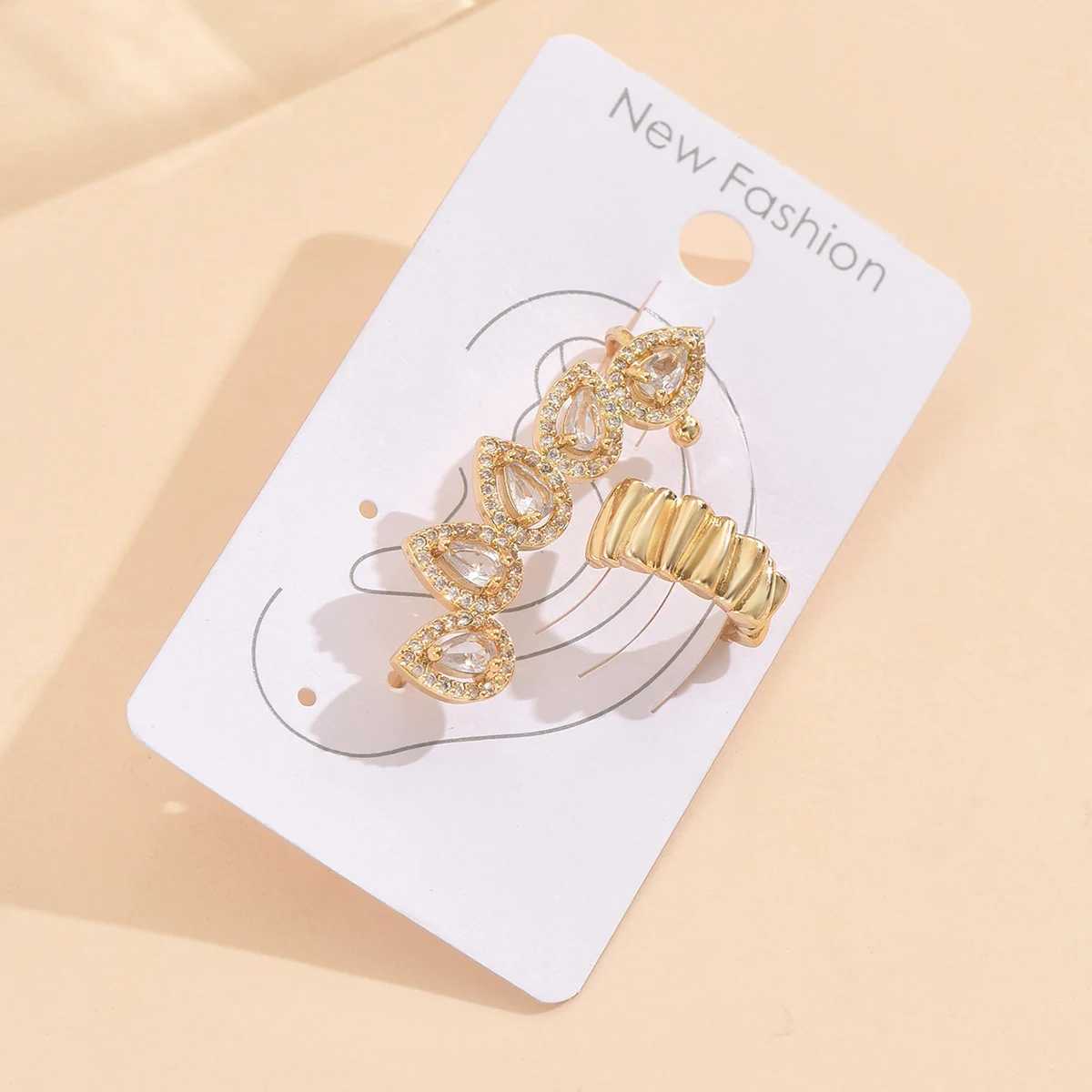 Zhongwei Fashion Charm Zircon Earrings Cufflinks Womens Fake Perforated Bone C-shaped Jewelry Accessories Wholesale W241017