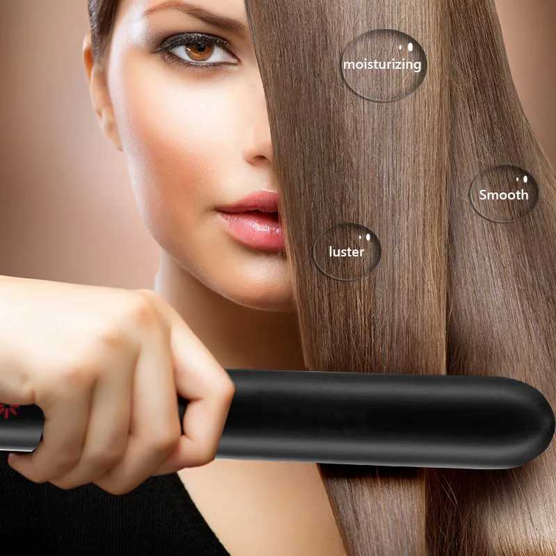 Infrared 2 In 1 Flat Iron Hair Straightener Professional Fast Heating Ceramic Coating Curler Styling Tools Hair Flat IronXJ241016