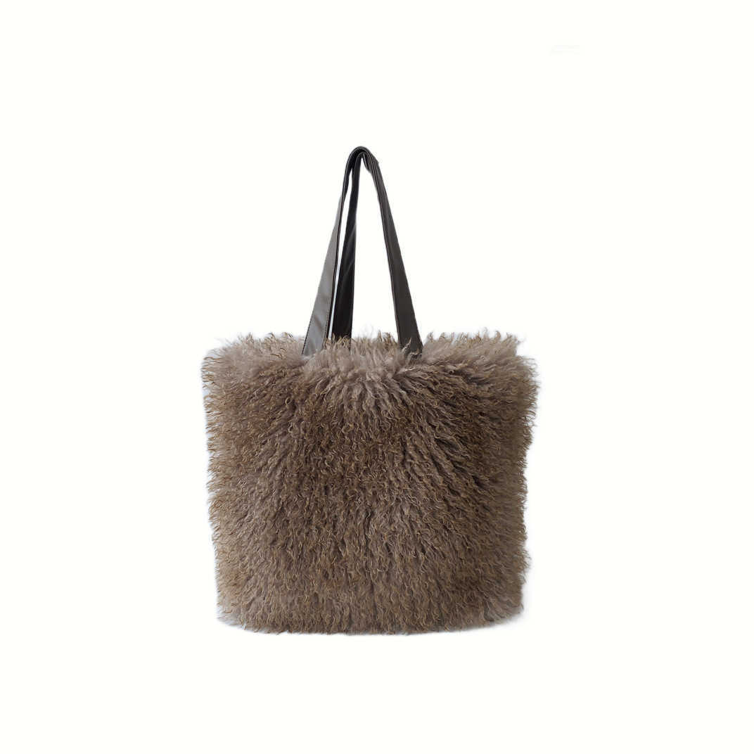 Women's Tote Bags Imitation Beach Wool Gradient Color Plush Handheld Shoulder Large Capacity Tote Bags 241015