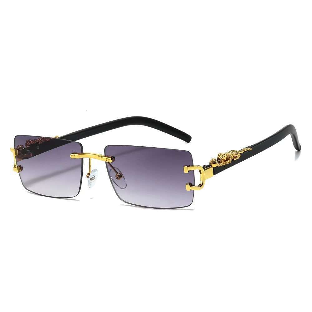 Rectangle for Rimless Trendy Women 2025 Brand Design Retro Frameless Gradient Lens Sunglasses Men
