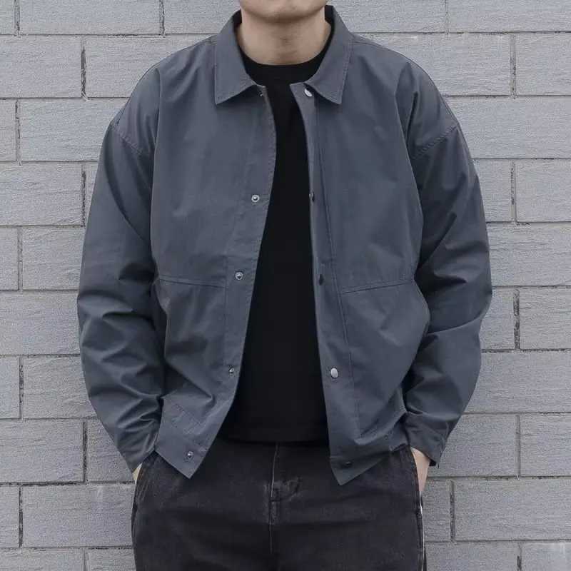 Spring and summer new mens collar jacket fashionable metal decoration mens jacket M241017