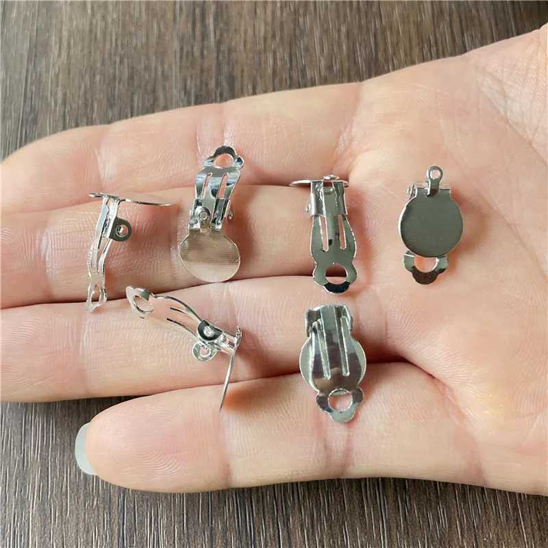 30 earring clips unperforated photo glass Cabochon setup camera jewelry base handmade discovery earring material iron W241017